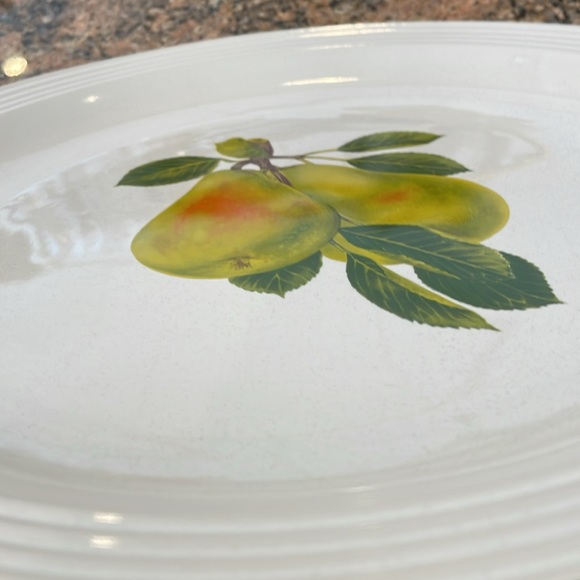 Studio Nova large round platter fruit pears green rim - Picture 4 of 5